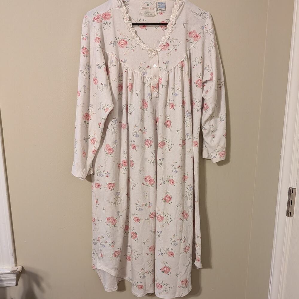 Comfort Wear Abigail's Attic Pastel Floral Nightgown With Lace